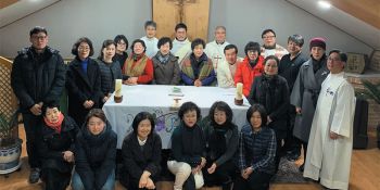 Fr. Thomas with parishioners